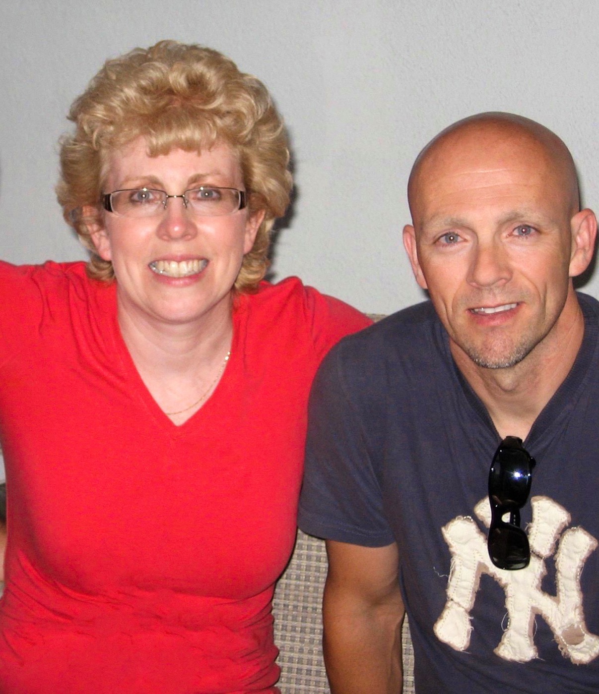 Belynda and Steve side by side, arms around each other, both smiling