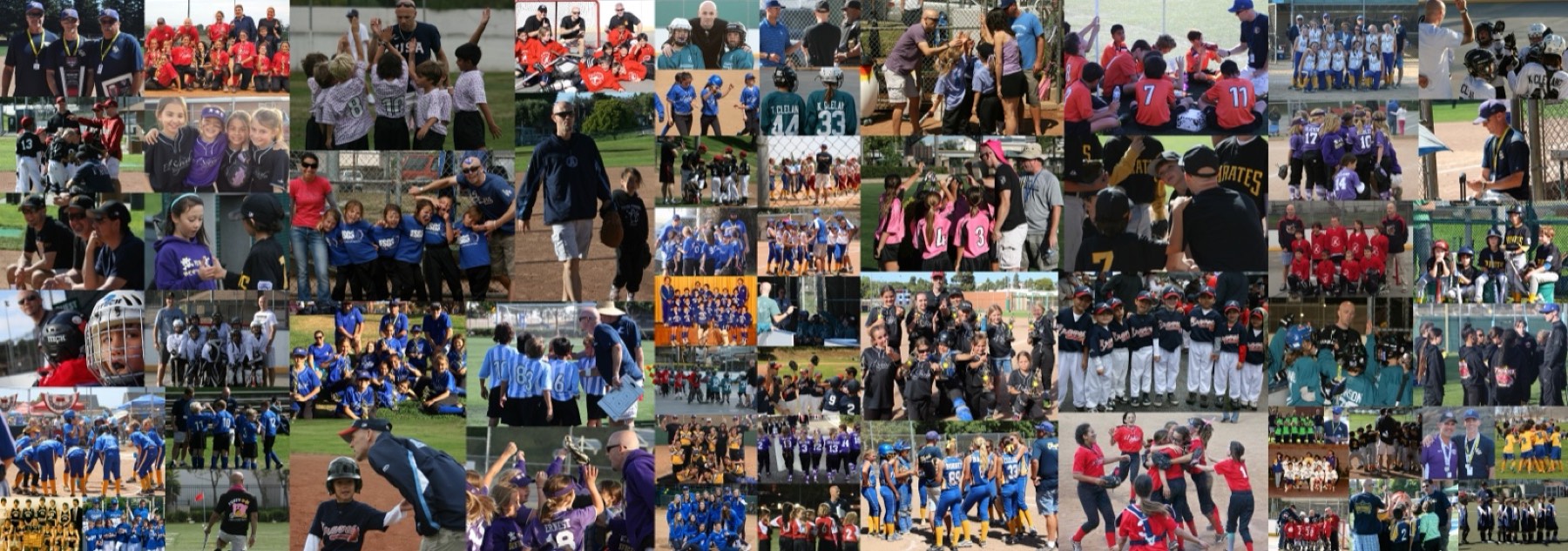 A collage of teams Steve Cleland has coached over 30 years