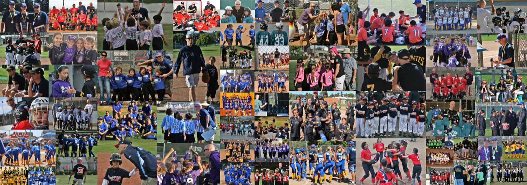 A collage of dozens of teams Steve Cleland has coached over 30 years