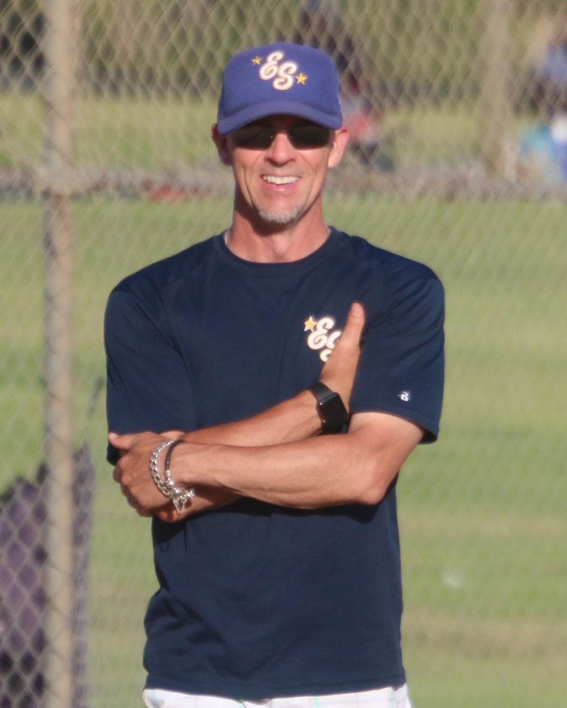 Steve Cleland coaching third base